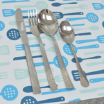 Коврик для кухонных ящиков в рулоне 60*150см "Ложки-вилки", сине-голубой