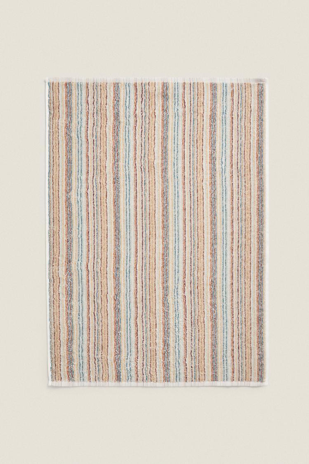 ZARA HOME ПОЛОСАТОЕ КУХОННОЕ ПОЛОТЕНЦЕ ИЗ МАХРОВОЙ ТКАНИ, ГОЛУБОВАТЫЙ