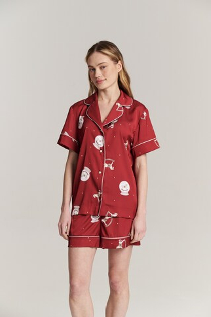 Шелковые шорты с кантом - новогодние лошади