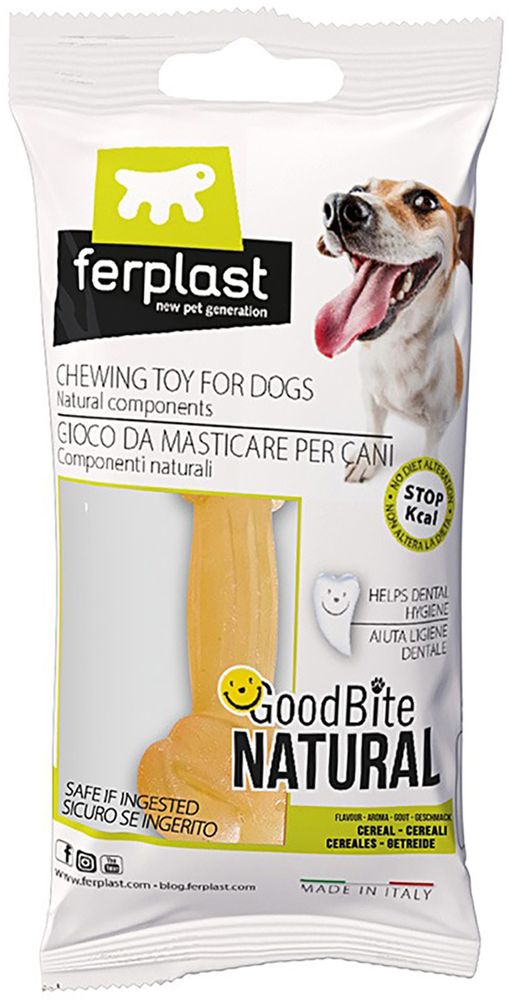 Ferplast Игрушка-кость GoodBite S Bag для собак, пластик, со вкусом злаков, 40 г