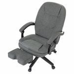 Кресло офисное CH-868MSG-BF, синхромеханизм, вибромодуль, подставка для ног, ткань, серое, 1998751