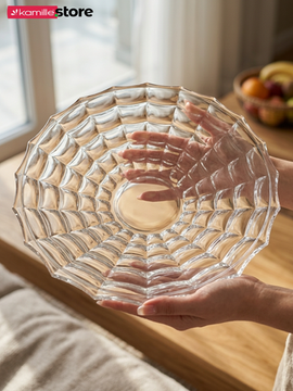 Фруктовница 36х7 см. хрустальное стекло с рельефным узор