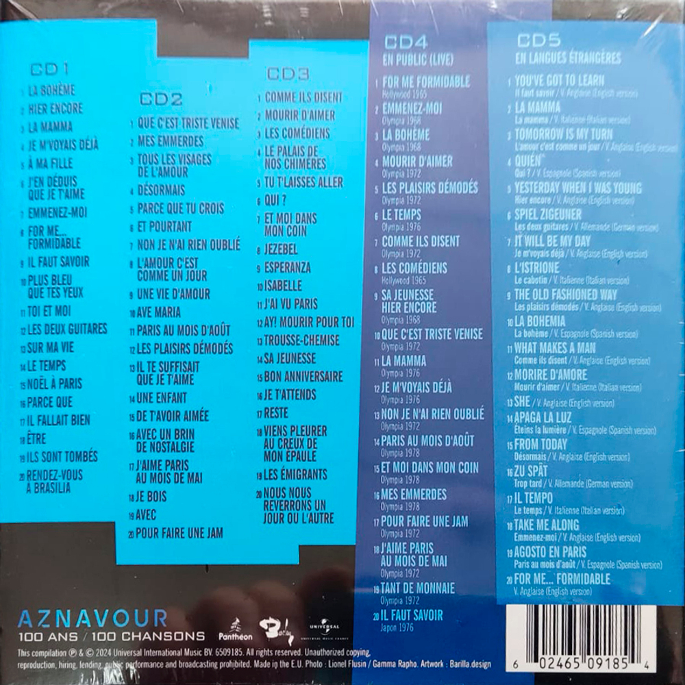 Charles Aznavour / 100 Ans – Chansons (5CD)