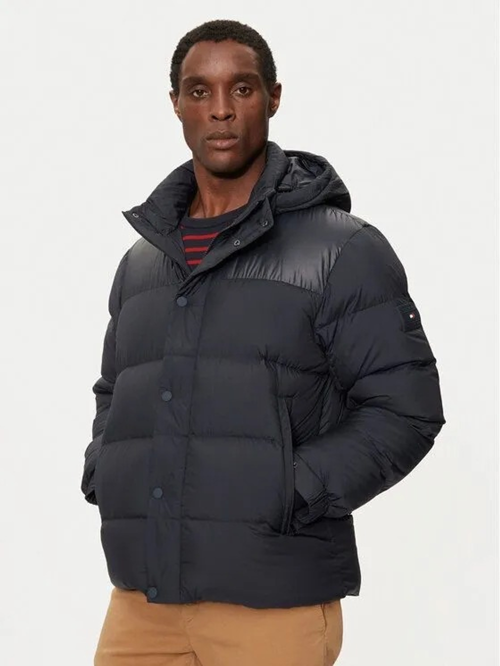 Пуховик мужской TOMMY HILFIGER MIX DOWN HOODED PUFF