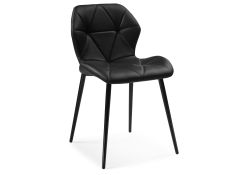 Стул на металлокаркасе Вальд экокожа черный / черный глянец