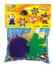 Hama Набор термомозаики Midi 3000 шт + Круг, квадрат, звезда, мышка (4411)