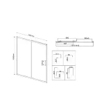 Душевая дверь City VDS-5CT140MT, 1400, хром, стекло текстурное, , шт