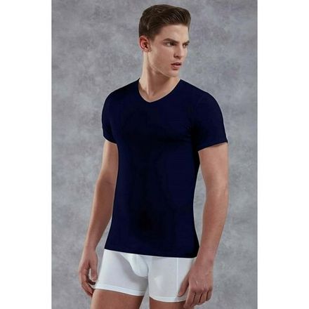 Мужская футболка с V-образным вырезом темно-синяя Doreanse 2855