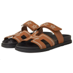 Hermes Chypre leather open-toed flip-flops women's brown, H232142Z A3
