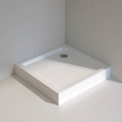 Душевой поддон квадратный RGW SMC-W Белый (Уценка) (900x900)