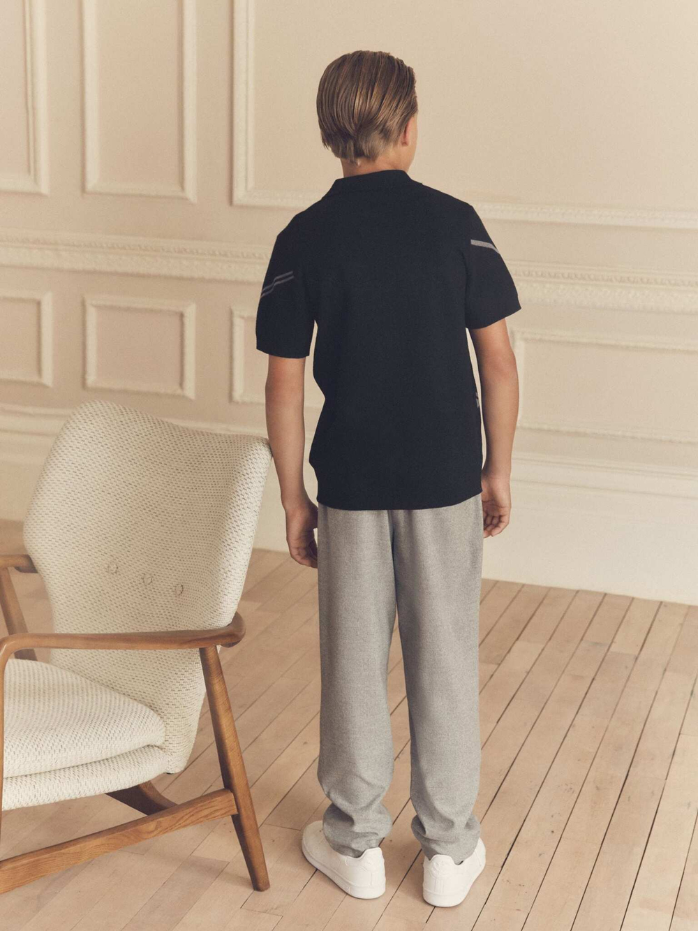 Поло с молнией для мальчика Next B14-475, Черный