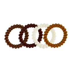 Резинки для волос MESHU, пружинки, коричневые ассорти, 4шт., диаметр 4,5см, европодвес MS_60572