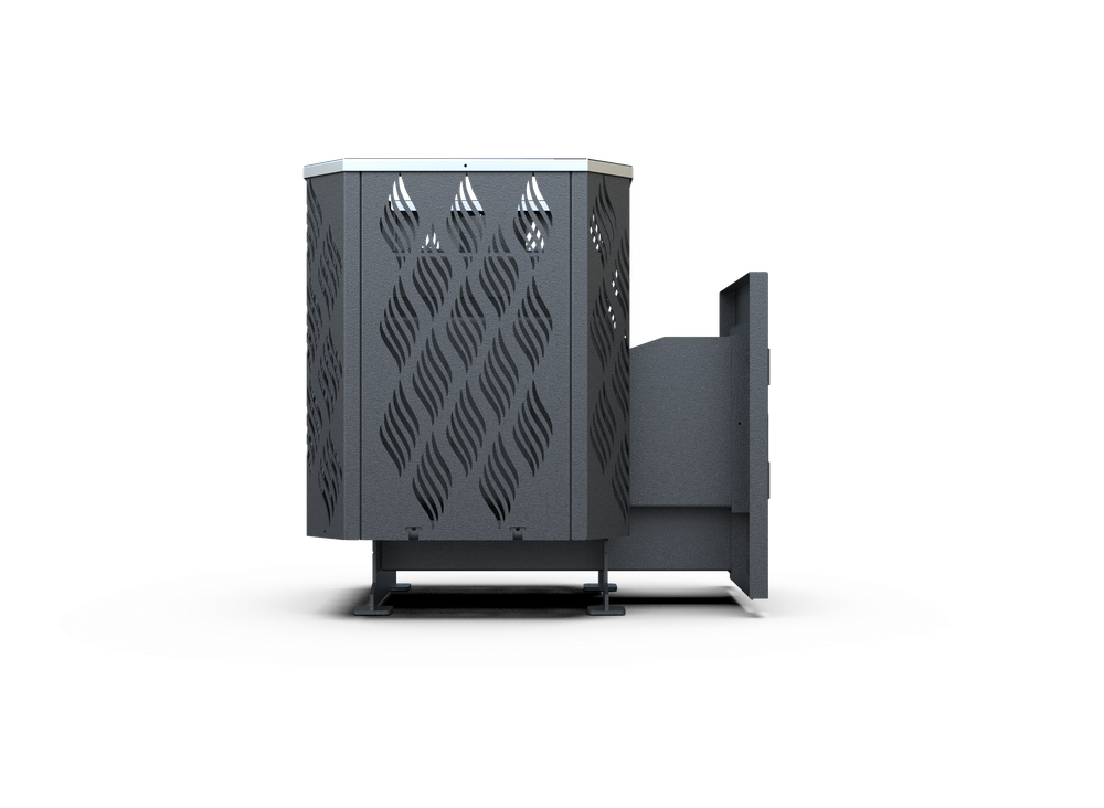 Банная печь Душа- 15 Сетка Лист Ивы стекло 8мм