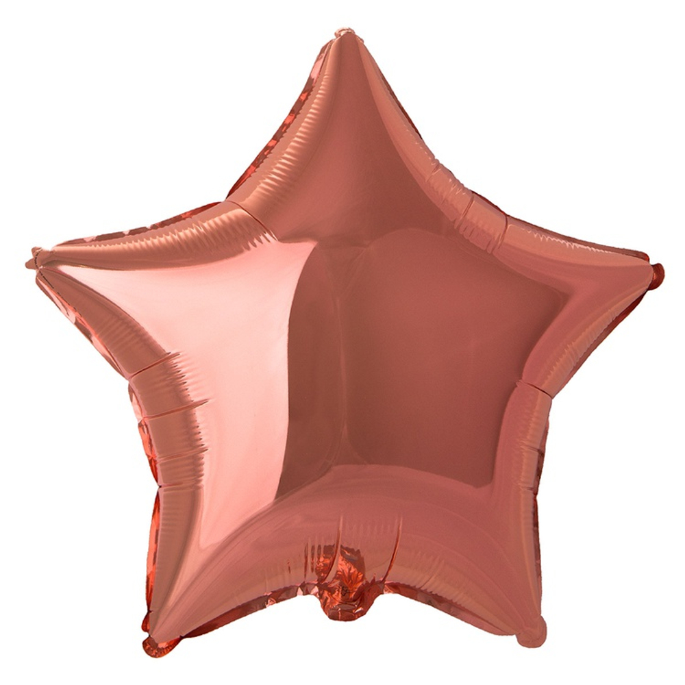 Шар фольгированный Звезда 45 см (Розовое Золото)