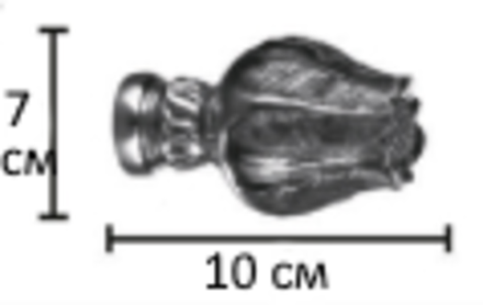 Наконечники "Тюльпан Ост" для кованых карнизов d25, цвет белое золото