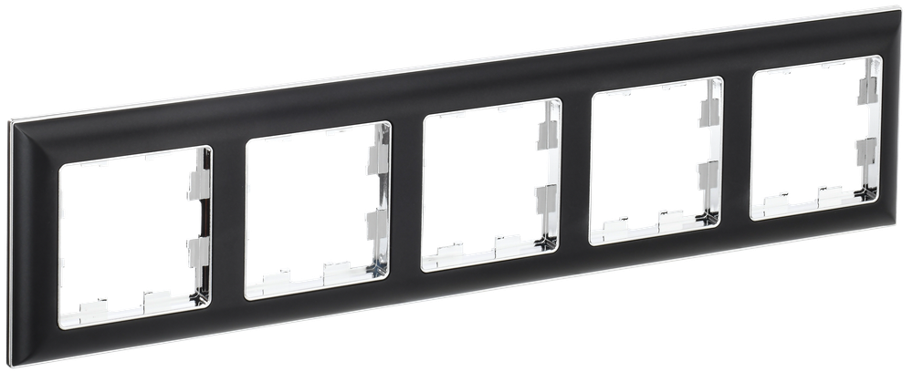 BRITE Рамка 5-местная РУ-5-Бр хром/черный IEK