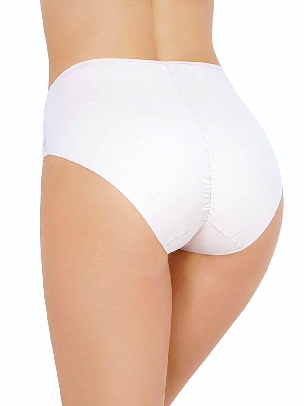 Высокие хлопковые трусики с кружевом Lace Cotton Band (Размер: L) (Цвет: белый)