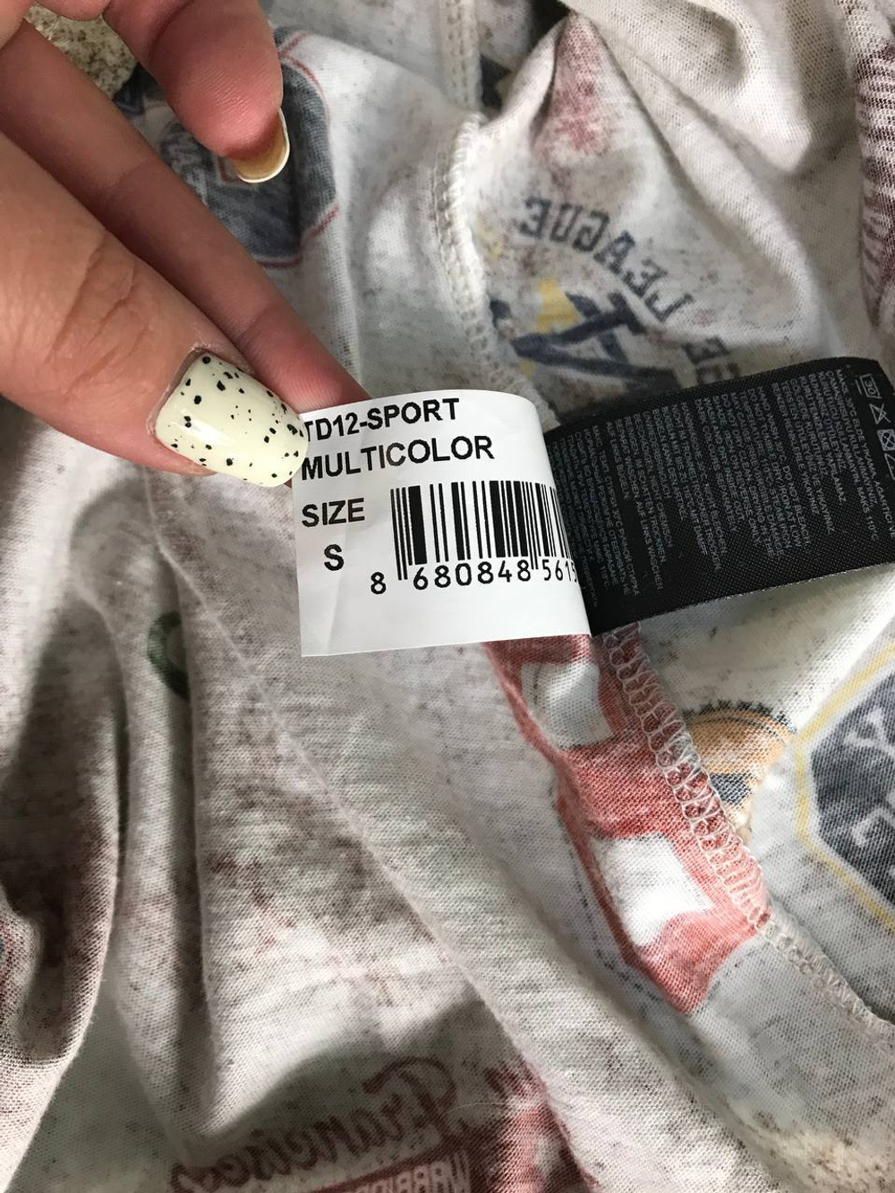 Футболка John Frank пестрая, маркировка S, визуально на 44/46 размер