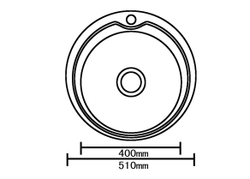 Мойка врезная D 510 0.6*165 с сифоном