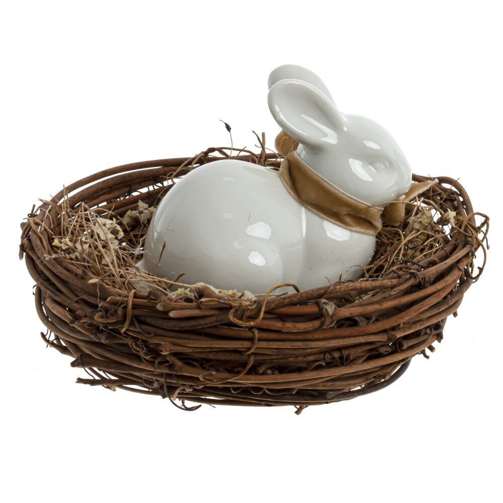 GAEM Изделие декоративное "Гнездо с зайчиком", L12 W12 H8 см