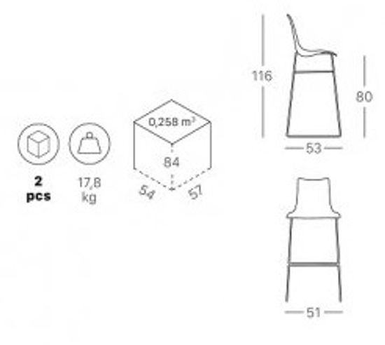 Стул барный пластиковый Wave Италия