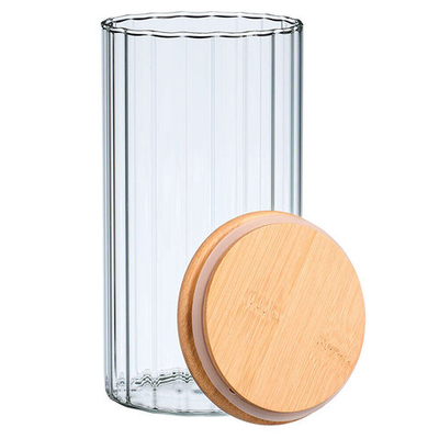 Банка для сыпучих продуктов 1200мл "Vertical" с бамбуковой крышкой