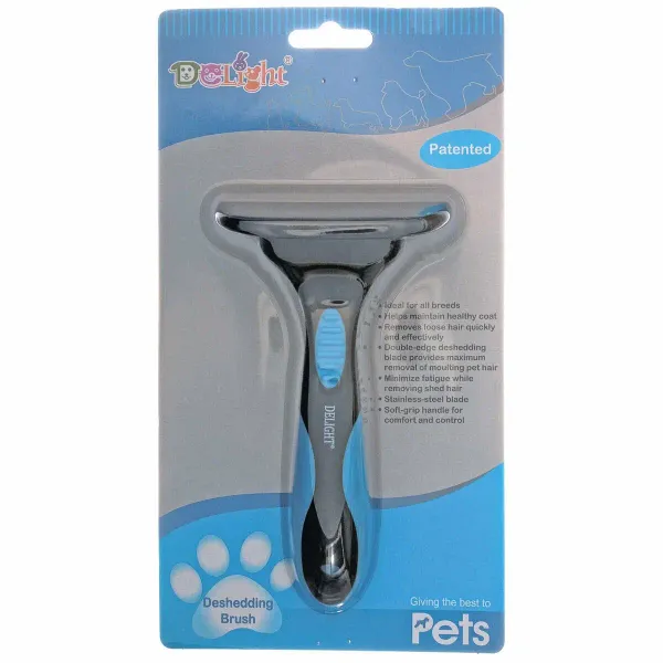 Дешеддер DeLIGHT большой с изгибом, для средних и крупных пород животных, 76 обычных зубьев