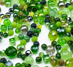 МБ-10 Хрустальные бусины, форма: МИКС, цвет: Зеленый, 25 гр.