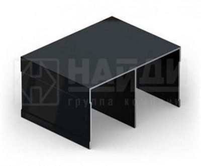 Направляющая верхняя двухполозная (1590мм) Черный глянец