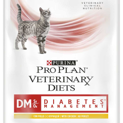 Pro Plan VET DM (курица) 85 г - диета консервы (пауч) для кошек при диабете, Diabetes Management ST/OX