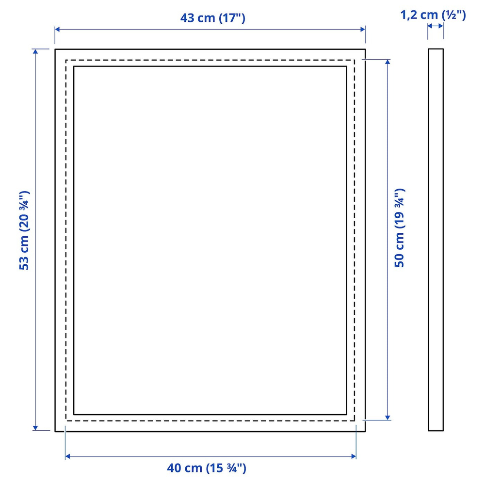 IKEA FISKBO  (ИКЕА ФИСКБО)  -  Рамка, темно-серо-голубая, 40x50 см
