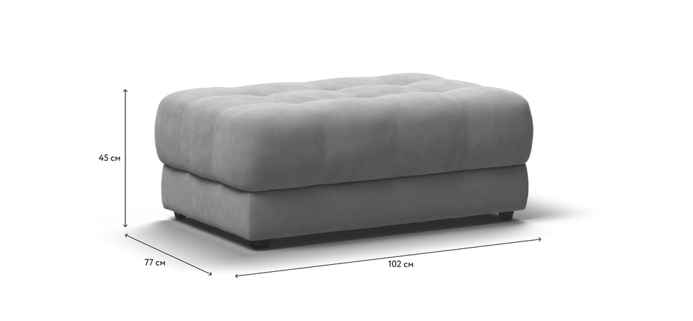 Босс пуф Велюр Монолит сталь