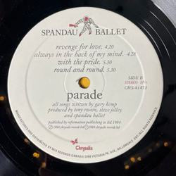 Винтажная виниловая пластинка LP Spandau Ballet Parade (Canada 1984)