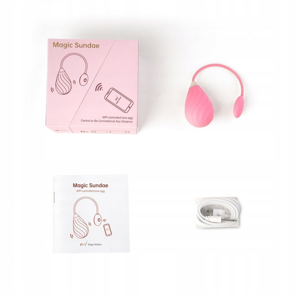 Розовое виброяйцо Magic Motion Sundae (Цвет: розовый)