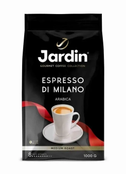 Кофе в зёрнах Jardin Espresso di Milano, арабика, робуста, 1 кг