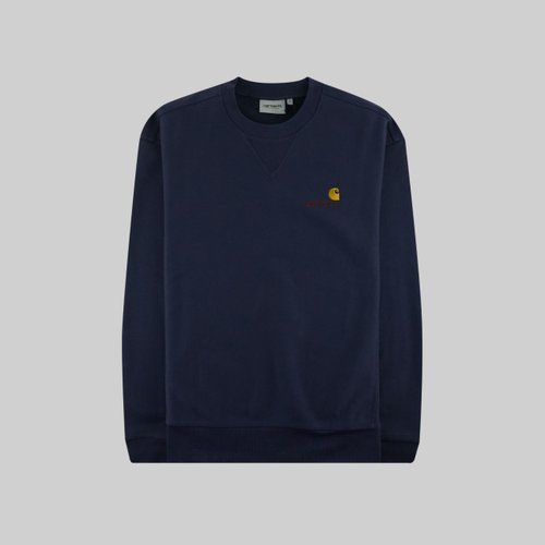 Толстовка мужская Carhartt WIP American Script Sweatshirt артикул:I025475_blue - купить в магазине Дайс