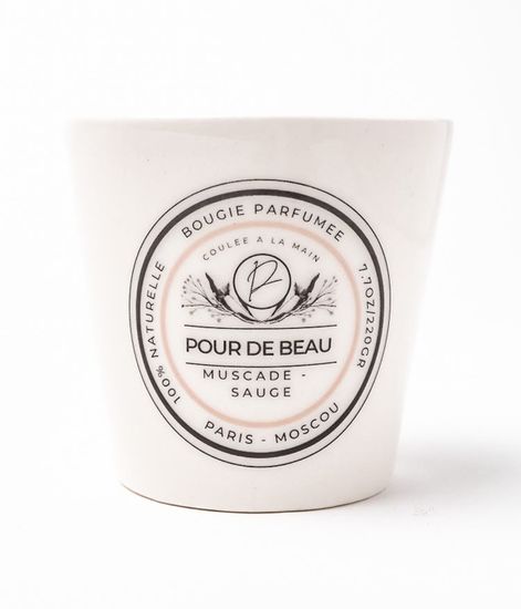 Мускат - Шалфей, свеча в фарфоре, Pour de Beau