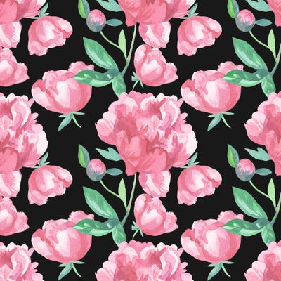 Бесшовный принт c акварельными розовыми цветами