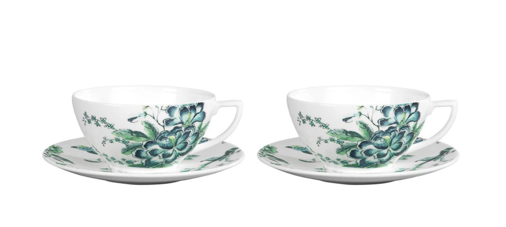 Wedgwood Набор из 2 чайных чашек Jasper Conran Chinoiserie White 250 мл с блюдцами