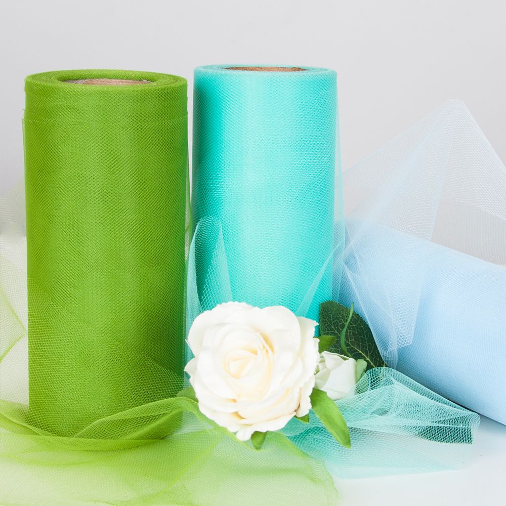 Лента (15 см*22,86 м) Фатин, Светло-голубой, 1 шт.