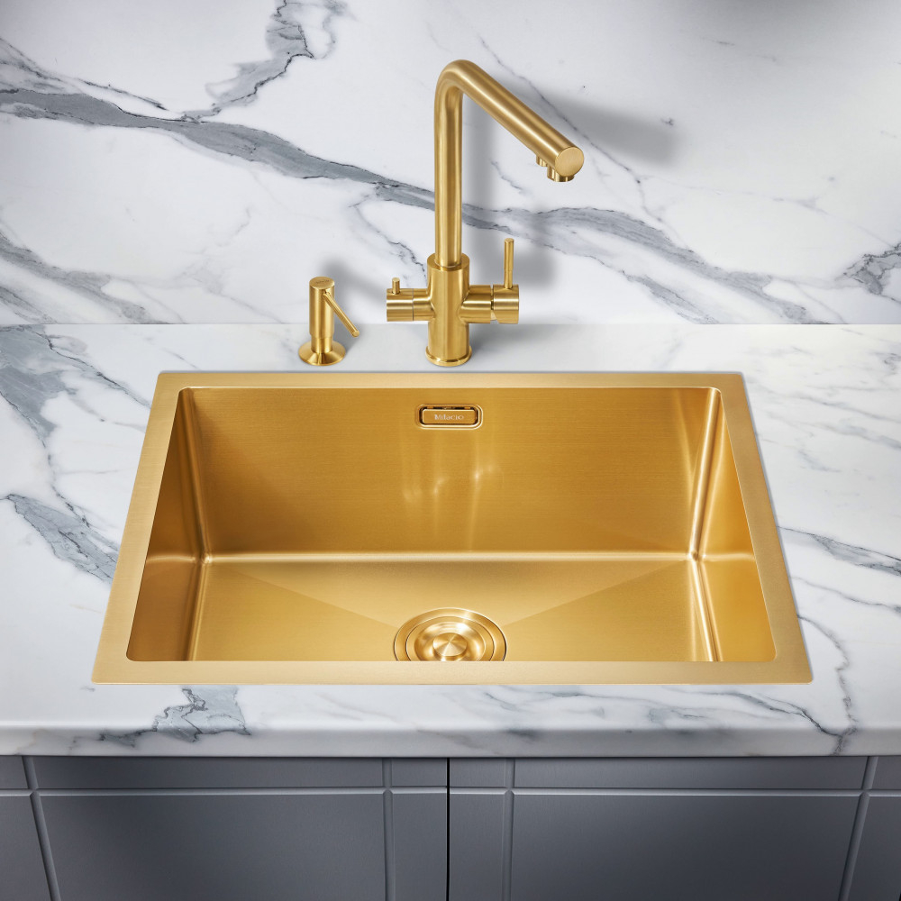 Мойка для кухни MILACIO Denia 58 Steel MC.77458 золото