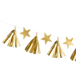 Гирлянда Звезды Тассел бум золот 1,3м