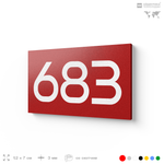 Номер на дверь 683, табличка на дверь для офиса, квартиры, кабинета, аудитории, склада, красная 120х70 мм, Айдентика Технолоджи