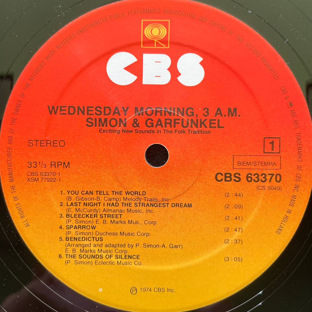 Simon & Garfunkel ‎– Wednesday Morning, 3 A.M. (Голландия)