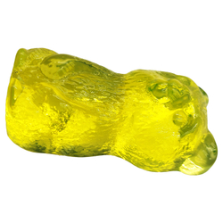 Декоративная статуэтка «Медведь». Урановое стекло. Чехия. Середина XX в.