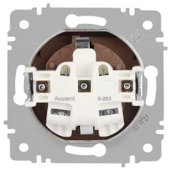 Розетка Intro Accent 6-203-09 2P+E Schuko с крышкой, 16А-250В, IP20, СУ, AL/CU, титан | Intro