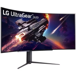 Монитор LG 44,5"; UltraGear 45GR95QE-B Curved OLED monitor, 3440x1440, 200cd/m2, 16:9, 0.3мс (GtG), HDMIx2, DP, Audio out, USB hub, 240Hz