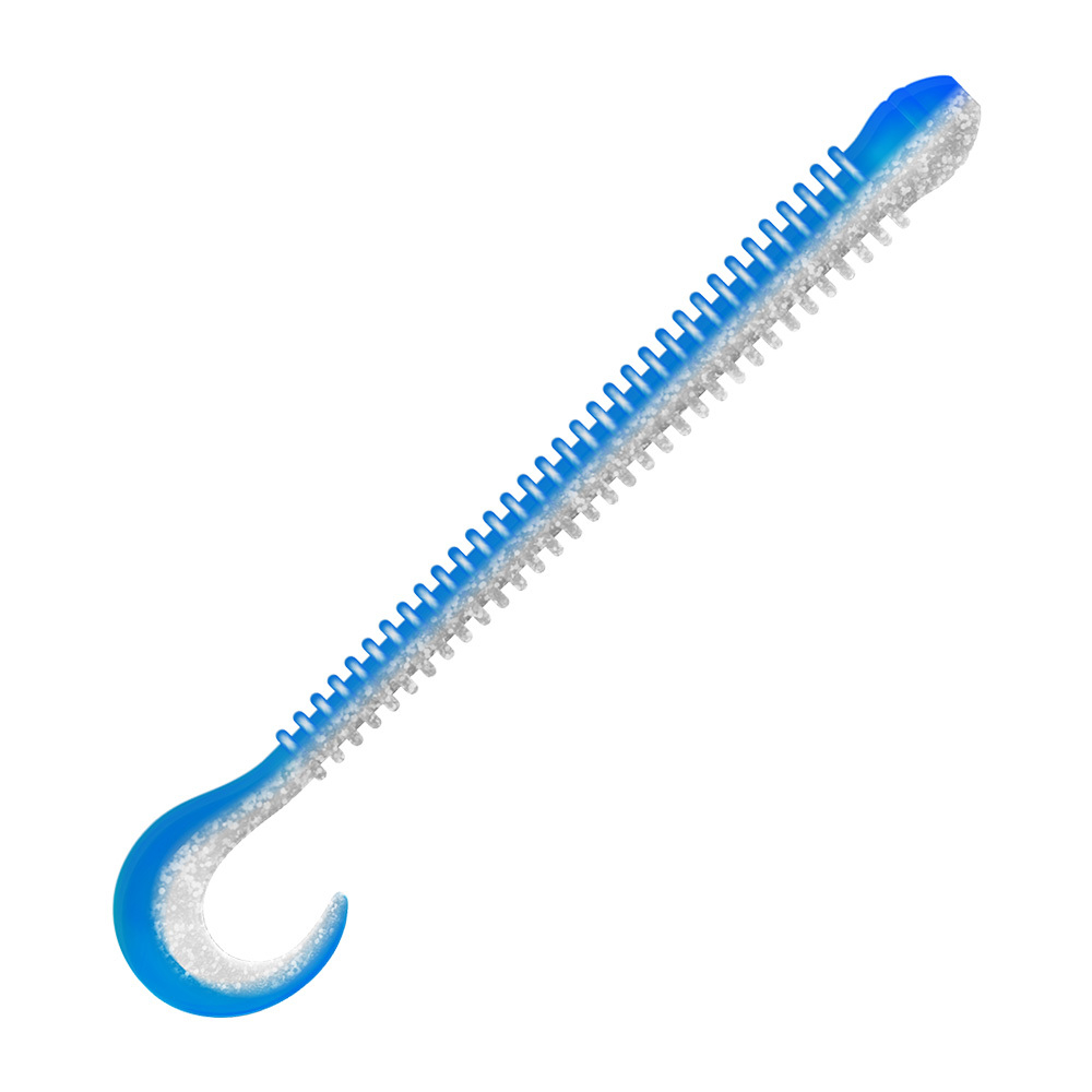 Приманка ZUB-WORM-ZANDER 108мм(4,3")-5шт, (цвет 037) голубой верх-натурал низ
