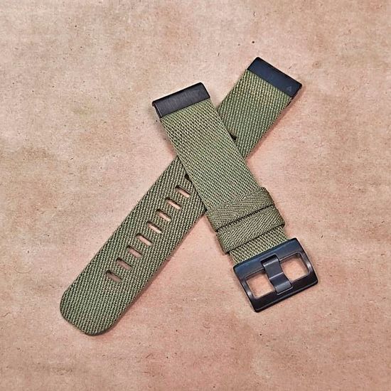 Ремешок нейлоновый 22 мм жакардовое плетение для Garmin MARQ / Epix / Fenix (47 мм)(Армейский зеленый)