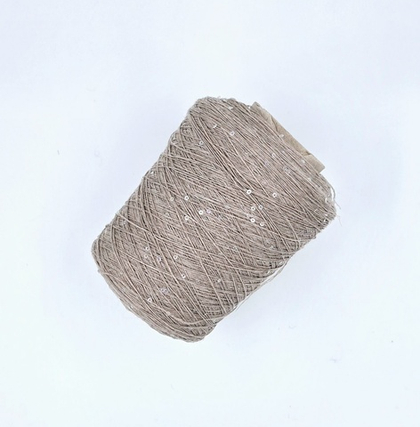 Loro Piana меринос 85% кашемир 15% мини пайетка голографические прозрачные, 850 м в 100 г, бежевый